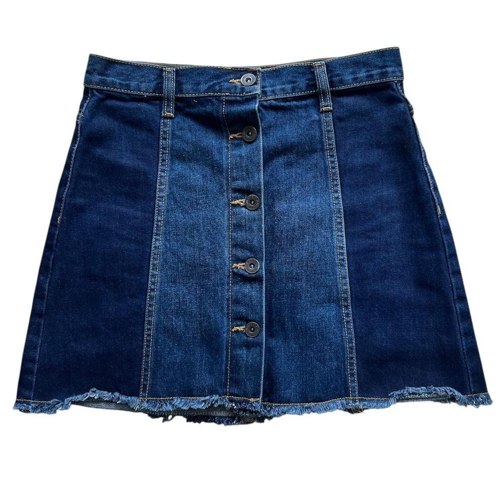 Forever 21 Classic Dark Blue Panel Denim Mini Skirt